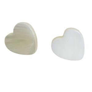 14K Gold Plated Mother Of Pearl Heart Stud Earrings